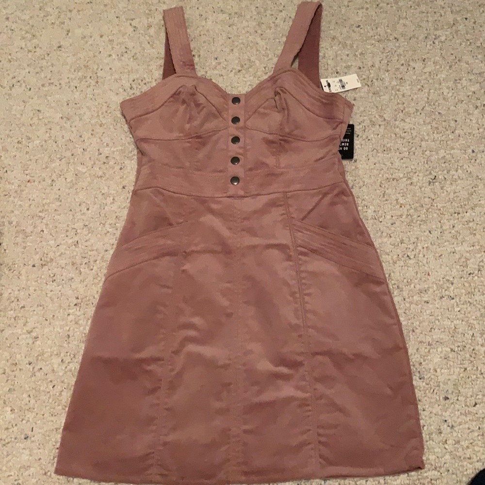 pink overall dress